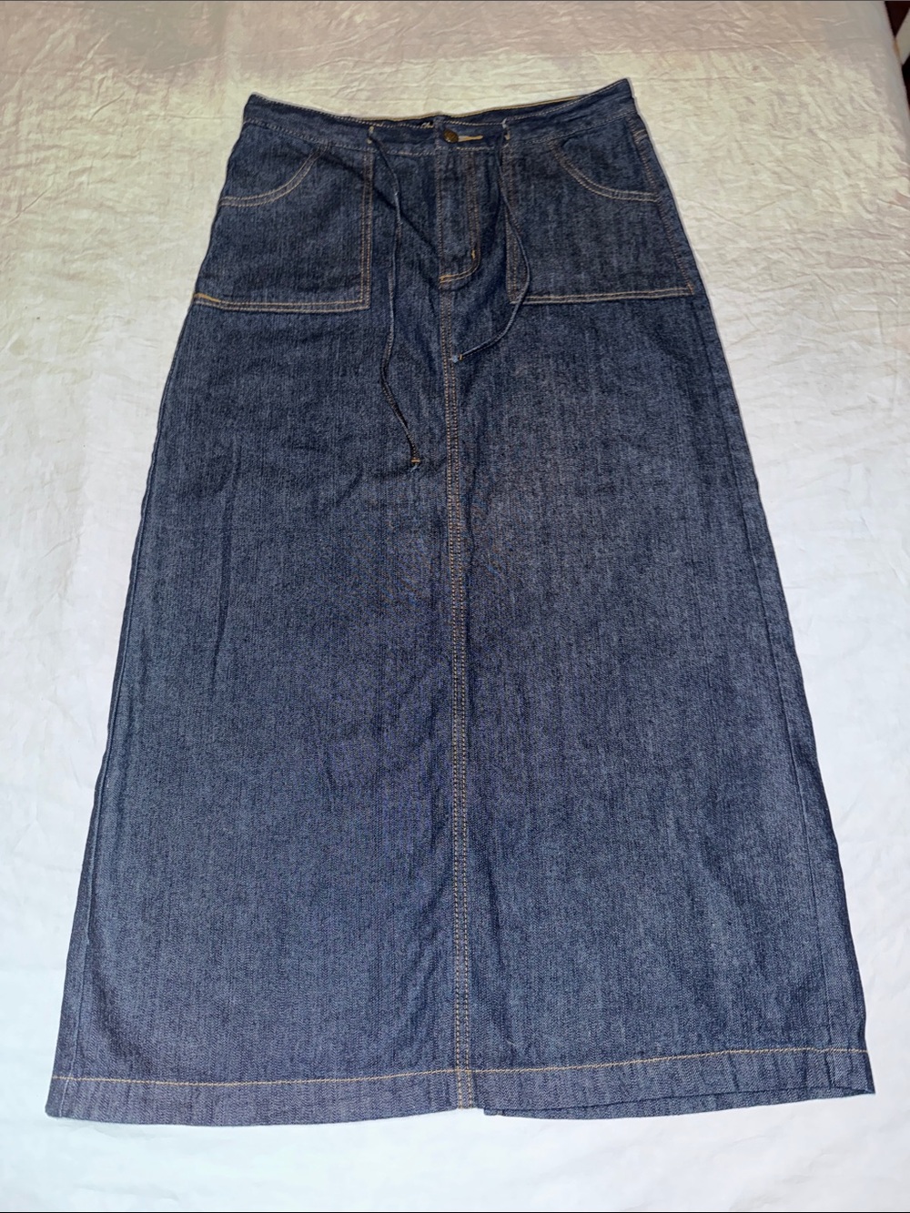 Check Me First Vintage Y2K Utility Denim Maxi Skirt Size 12